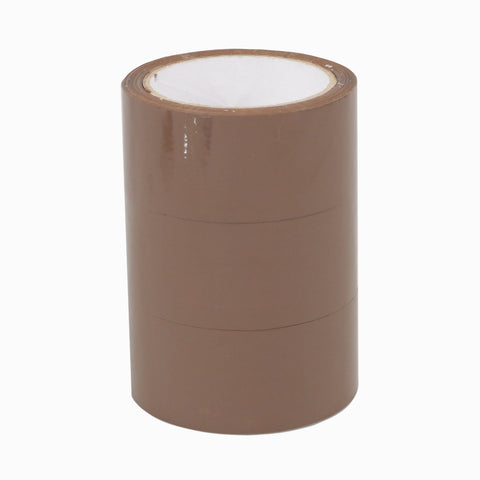Set 3, banda adeziva de tip scotch, 4.8 cm x 50 m, maro